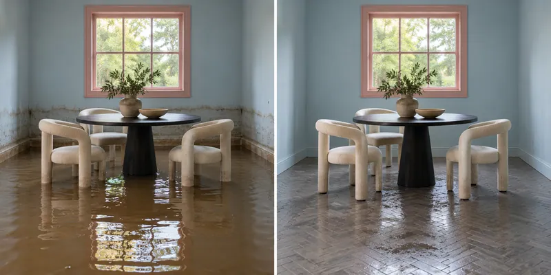 Water Extraction Near Channelwood Park before and after accessible standing-water pickup