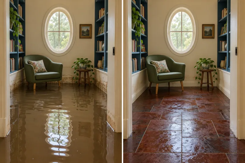 Water Extraction Near River Terrace Park before and after accessible standing-water pickup