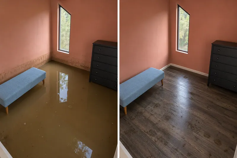 Water Extraction Near Martin L. Flukinger Community Center before and after accessible standing-water pickup