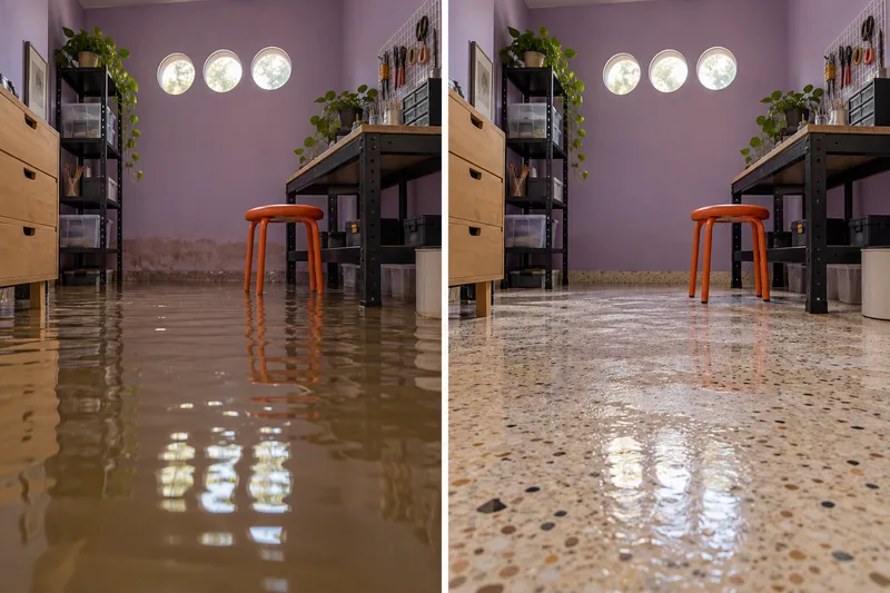 Water Extraction Near Channelview High School before and after accessible standing-water pickup