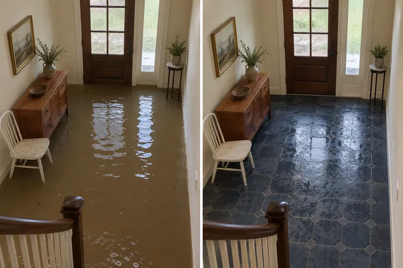 Water Extraction Near De Zavala Elementary School before and after accessible standing-water pickup